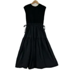 SENSE OF PLACE　センスオブプレイス  異素材ノースリーブワンピース sizeCOMPACT/ブラック