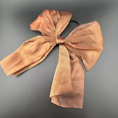 【新品】ネコポス◆定価1650円 ヘアアクセサリー ヘアゴム ブラウン リボン 大きめ シンプル キレイ 上品◆