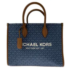 Michael Kors マイケルコース ストラップ付２WAYロゴハンドバッグ/ブルー