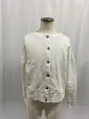 【CYNICAL】バックロゴ スウェット カーディガン  白 ノーカラーのサムネイル