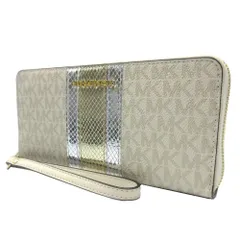 【新品】マイケルコース 35F4GTVE7V PALE GOLD 財布 長財布 MICHAEL KORS JET SET TRAVEL MKシグネチャー メタリック パイソン調 ラージ トラベルコンチネンタルウォレット アウトレット レディース