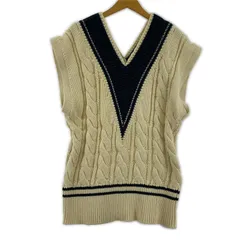 GALLARDAGALANTE ガリャルダガランテ ニットベスト sizeF/オフホワイト×ネイビー