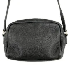 agnes b. アニエスベー レザーショルダーバッグ/ブラック