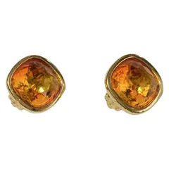 SWAROVSKI(スワロフスキー) イヤリング - オレンジ×ゴールド
