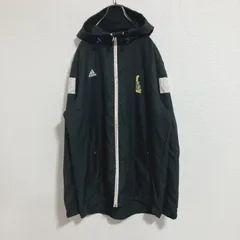 【ロゴ刺繍】00s adidas アディダス　UD ナイロンパーカー　黒　L
