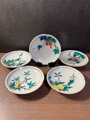 作者不明 小皿 草花紋 金彩彩色 五客 A 無傷 共箱。 - メルカリ