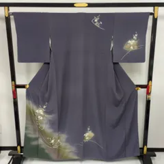 付下げ 友禅 金彩 縮緬 紋無し 上品な加工 訪問着 正絹 着物 MK-1351