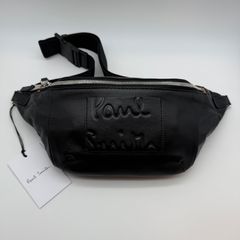 美品】ポールスミス ボディバッグ レザー マルチストライプ ブラック