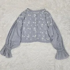tumugu:　ツムグ　3D刺繍ボイルブラウス　コットンボイル　2024SS　サックス　フリーサイズのサムネイル