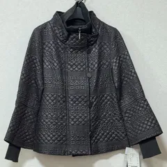 【新品タグ付き】Posiv キルティングコート ジャケット ブラウン 38 Mサイズ ジップアップ リブニット ドッキング