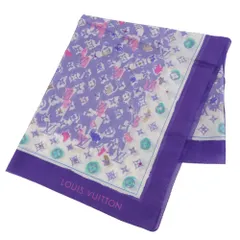 【本物保証】 希少 レア 超美品 ルイヴィトン LOUIS VUITTON モノグラム 大判 スカーフ 402336 コットン マルチカラー 薄手