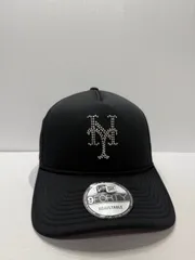 Newera ニューヨークメッツ ラインストーン 9forty A-FRAME スナップバックメッシュキャップ ブラックカラー