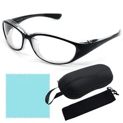 【新品】 [Miharajia] Dragon Asia Ele メガネ 花粉メガネ 花粉症 おしゃれ 保護めがね ウィルス 紫外線防止 飛沫対策 (ブラック)