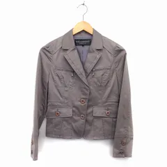 ボディドレッシングデラックス BODY DRESSING Deluxe テーラード ジャケット シングル 厚手 無地 シンプル タック 38 グレージュ /HT14のサムネイル