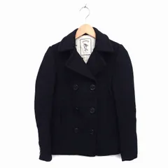 マウジー moussy Pコート ピーコート アウター ショート ウール混 ダブル 無地 1 黒 ブラック /NT6のサムネイル
