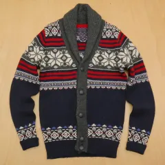 トミーヒルフィガー ハチ リブ編み KARA ウール カーディガン 100 T-3182