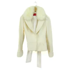 アプワイザーリッシェ ジャケット ショートコート アウター フォックスファー アンゴラ混 レディース 2サイズ 白 Apuweiser-riche 【中古】