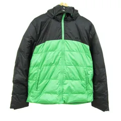 フィラ ダウンジャケット ジャンパー アウター ダウンパーカー スポーツウエア メンズ Lサイズ 緑×黒 FILA 【中古】