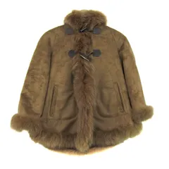 アプワイザーリッシェ ダッフルコート アウター ショートコート フォックスファー レディース 1サイズ ブラウン Apuweiser-riche 【中古】