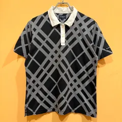 BURBERRY GOLF 半袖ポロシャツ ノヴァチェック 斜めチェック ブラック 日本製 サイズL【送料込み】