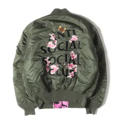 Anti Social Social Club アンチ ソーシャル ソーシャル クラブ ジャケット セージグリーン サイズ:L | 21AW ALPHA 桜ロゴ 裏地カモ MA-1 フライトジャケット(MA-1 Jacket)【メンズ】【中古】のサムネイル