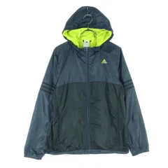 美品 adidas アディダス シャカシャカ フード付 ウインドブレーカー M ブラック メンズ 古着