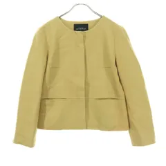 green label relaxing グリーンレーベルリラクシング ウール ノーカラージャケット 40 ベージュ UNITED ARROWS レディース 古着