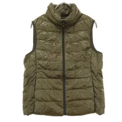 美品 UNIQLO ユニクロ 総柄 ライト ダウンベスト M ブラウン レディース 古着