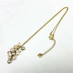 ◆中古状態良好◆SWAROVSKI【スワロフスキー】ネックレス LADY JANE クリスタル フェイクパール ゴールドカラー レディース　M1490
