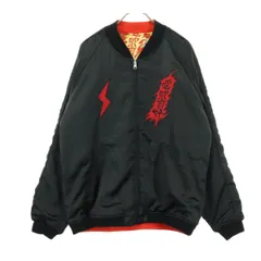 美品 でんぱ組.inc デンパグミ ファンタジスタ歌麿 コラボ 総柄 リバーシブル スカジャン L ブラック レッド レディース 古着