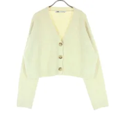 ZARA ザラ 長袖 ニットカーディガン S ホワイト レディース 古着