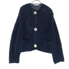 ZARA ザラ 長袖 ニットカーディガン M ネイビー レディース 古着