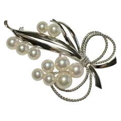 み*ら様 MIKIMOTO ミキモト　アコヤパール　ブローチ　コサージュ　シルバ み*ら様 MIKIMOTO ミキモト アコヤパール ブローチ コサージュ シルバ