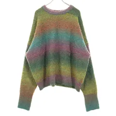 美品 FREAK'S STORE フリークスストア マルチカラー 長袖 セーター F グリーン レディース 古着