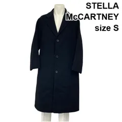 ◆ ステラマッカートニー STELLA McCARTNEY チェスターコート ロング丈 長袖 テーラード シングルブレスト 黒 ウール100％ S メンズ S5X419のサムネイル