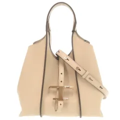 新品同様 トッズ Tタイムレス ショッピングバッグ ミニ レザー ベージュ 2WAY ハンドバッグ ショルダーバッグ 0768 TOD’S