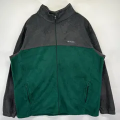 古着 コロンビア Columbia フリースジャケット 大きいサイズ フルジップ ツートン アウトドア ワンポイントロゴ刺繍 3XL  グレー系 メンズ