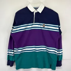 古着 80's/80年代 ヴィンテージ チャップスラルフローレン CHAPS RALPHLAUREN 長袖 ポロシャツ ラガーシャツ ボーダー柄 ワンポイントロゴ M マルチカラー メンズ