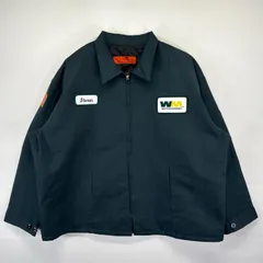 古着 レッドキャップ RED KAP ワークジャケット 大きいサイズ フルジップ 襟付き 企業ロゴワッペン 3XL  グリーン メンズ