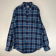 古着 ブルックスブラザーズ Brooks Brothers 長袖シャツ リネン チェック 346 M  ネイビー系 マルチカラー メンズ
