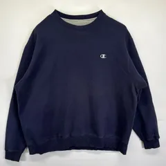 古着 チャンピオン Champion スウェット 大きいサイズ ワンポイントロゴ刺繍 トレーナー クルーネック スポーツ 2XL  ネイビー メンズ