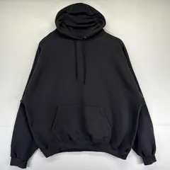 古着 チャンピオン Champion パーカー 大きいサイズ 目無し プルオーバー 無地 フーディー スポーツ 2XL  ブラック メンズ