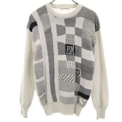 courreges homme クレージュオム 日本製 長袖 ニット L ライトグレー メンズ 古着