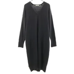 Mila Owen ミラオーウェン 長袖 Vネック コクーンテールニット ワンピース 0 チャコール レディース 古着