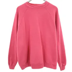 長袖 スウェット トレーナー ピンク 裏起毛 メンズ 古着