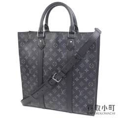 ルイヴィトン M46452 サックプラ モノグラム エクリプス 2WAYショルダー トートバッグ 縦型 メンズ LV SAC PLAT MONOGRAM ECLIPSE