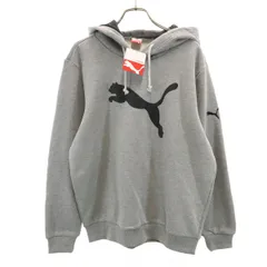 未使用 PUMA プーマ 長袖 スウェットパーカー M グレー 裏起毛 メンズ 古着
