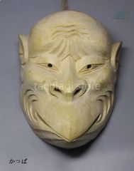 木製 能面 笑顔 伝統工芸品 木製 能面 笑顔と悲しみの表情 - メルカリ