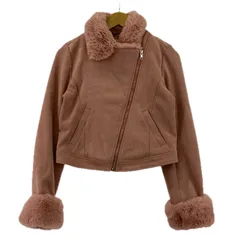 eimy istoire エイミーイストワール フェイクファー ショート丈ライダースジャケット sizeS/ピンク