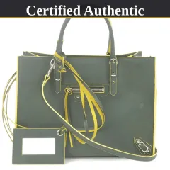 【美品】Balenciaga バレンシアガ ペーパー ミニ A6 レザー 2Way バッグ ダークグリーンのサムネイル